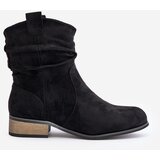 EVENTO Insulated ankle boots with pleats on a low heel black Elletinnia | Eponuda.ba