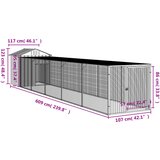  Kavez za kokoši s igralištem svjetlosivi 117x609x123 cm čelični | Eponuda.com