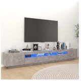  TV omarica z LED lučkami betonsko siva 260x35x40 cm | Shoptok.si