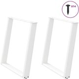 vidaXL noge za jedilno mizo u-oblika 2 kosa bela 80x(72-73) cm jeklo | Shoptok.si