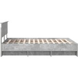  Krevetna konstrukcija s uzglavljem Betonski sivi 160 x 200 cm | shoptok.hr