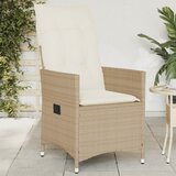 Maison Chic Nastavljiv Vrtni Stoli - Stol za vrt z blazinami bež poli ratan JS19, (21878666) | Shoptok.si