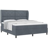  Krevet s opruga kutije Tamno siva 200 x 180 cm Baršun | shoptok.hr