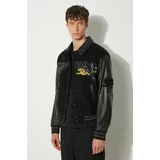 Awake NY Vunena jakna Varsity Jacket boja: crna, za prijelazno razdoblje, oversize, SP24-OT001