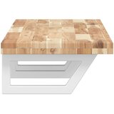  Zidna polica za umivaonik od čelika i masivnog bagremovog drva Smeđa 120 x 40 x 4 cm | Shoptok.si