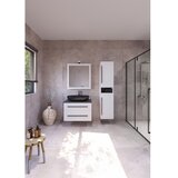AQUAART kupaonski ormarić eternity 70, donji bijeli mat, crna ručkica s pločom scivaro škriljevac | shoptok.hr