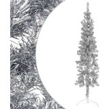  Ozka umetna polovična novoletna jelka s stojalom srebrna 120 cm, (20887511) | Shoptok.si