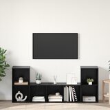 vidaXL Set TV stalka 3 pcs Crna 107 x 35 x 37 cm Konstruirano drvo | shoptok.hr