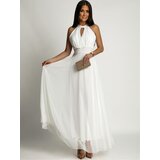 Fasardi Women's elegant dress with tulle bottom - white cene
