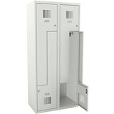  Garderobna omara Z, VxŠxG 1800 x 800 x 500 mm, s podnožjem, svetlo siva vrata | Shoptok.si