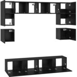 vidaXL Komplet TV omaric s polico Drugo 8 pcs Črni hrast 80 x 30 x 30 cm | Shoptok.si