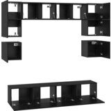 vidaXL Set TV komoda s policom Ostalo s pohranom s vratima 8 pcs Crni hrast 80 x 30 x 30 cm | shoptok.hr