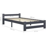  Posteljni okvir temno siv iz trdne borovine 90x200 cm, (20647639) | Shoptok.si