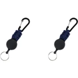 2 paketa zložljivega obeska za ključe, močan obesek za ključe s sponko za pas NavyBlue, (22157624)
