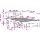  Okvir kreveta s ladicama vosak smeđa 140x190 cm masivna borovina | shoptok.hr