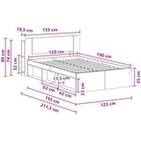  Okvir kreveta s pohranom s uzglavljem Staro drvo 120 x 190 cm | shoptok.hr