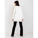 Fashion Hunters Basic white and beige sweatshirt tunic, oversized RUE PARIS cut | shoptok.hr