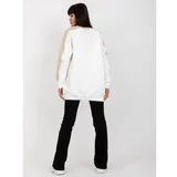 Fashion Hunters Basic white and beige sweatshirt tunic, oversized RUE PARIS cut