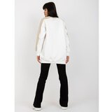 Fashion Hunters Basic white and beige sweatshirt tunic, oversized RUE PARIS cut cene