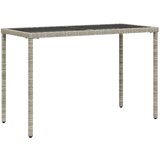 vidaXL vrtna miza s stekleno ploščo sv. siva 115x54x74 cm poli ratan, (21141239) Cene