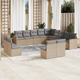 vidaXL 13-dijelni set vrtnih sofa s jastucima bež od poliratana | shoptok.hr