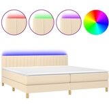  box spring s madracem LED krem 200x200 cm od tkanine | shoptok.hr