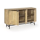 Marckeric Niska komoda od masivnog manga u prirodnoj boji 150x85 cm Mundra – | shoptok.hr