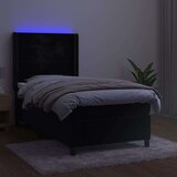  Krevet box spring s madracem LED crni 100x200 cm baršun | shoptok.hr