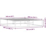vidaXL Posteljni okvir brez vzmetnice bel 160x200 cm kovinska | Shoptok.si