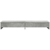  Stalak za monitor ladicama siva boja betona 100x27x15 cm drveni | shoptok.hr