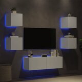  5-dijelni zidni TV ormarići s LED svjetlima bijeli | shoptok.hr