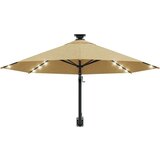  Stenski senčnik z LED in kovinskim drogom 300 cm taupe, (20609573) | Shoptok.si