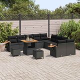 vidaXL Vrtna sedežna garnitura z blazino 13 pcs Črna, (5000133313) | Shoptok.si
