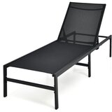 Vrt Zunanji ležalnik, nastavljiv, dim. 64 x 198 x 67 - 103 cm, črne barve | Shoptok.si