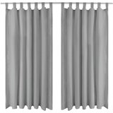 vidaXL Zavese iz mikro satena 2 kosa z zankami 140x225 cm sive barve, (20707776) | Shoptok.si
