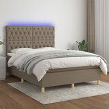 Maison Chic Box spring postelja - Vzmetna postelja z vzmetnico LED taupe 140x190 cm blago SL15571, (21900819) | Shoptok.si