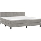  Box spring postelja z vzmetnico LED svetlo siva 180x200cm žamet, (20899519) | Shoptok.si