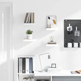  Plutajuće zidne police 4 kom sjajne bijele 23x23,5x3,8 cm MDF | shoptok.hr