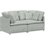  Modularna sofa s jastucima, baršunasta, svijetlosiva | shoptok.hr