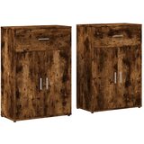 Maison Chic Komoda - Predalnik 2 kosa dimljeni hrast 60x30x84 cm inženirski les, (21719609) | Shoptok.si