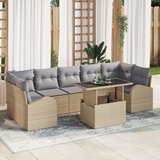 vidaXL set od 8 komada vrtnih sofa s jastučićima bež poli ratan Cijene