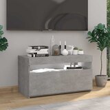 TV ormarić s LED svjetlima siva boja betona 75 x 35 x 40 cm | shoptok.hr