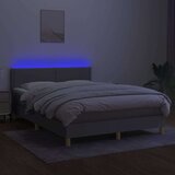  Box spring postelja z vzmetnico LED sv. siva 140x200 cm blago, (20724255) | Shoptok.si