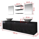  8-Dijelni Set Namještaja za Kupaonicu sa Umivaonikom Crni | shoptok.hr