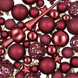  Set božićnih kuglica 111 kom. Vinska crvena 6 cm Polistiren | shoptok.hr