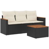  4-dijelni set vrtnih sofa od poliratana s jastucima crni | shoptok.hr