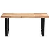 Zidna polica za umivaonik od čelika i masivnog bagremovog drva Smeđa 60 x 60 x 2 cm | shoptok.hr