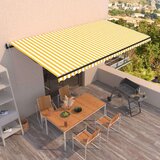 Tenda Avtomatsko zložljiva tenda 600x350 cm rumena in bela Cene