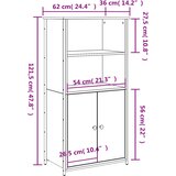  Visoka komoda boja hrasta 62 x 36 x 121,5 cm konstruirano drvo | shoptok.hr