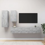 Furnova Komplet TV omaric 4-delni betonsko siva iverna plošča, (21922658) | Shoptok.si